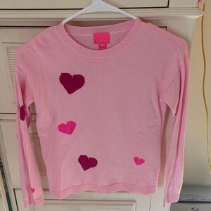 Lilly Pulitzer Pink Sweater with Heart Patterns